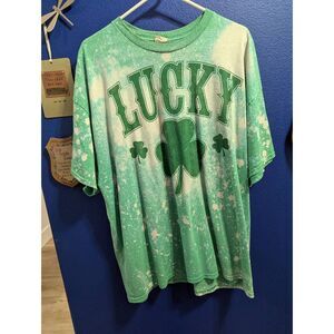 🌈5/25 Mens 2XL/Women's 3XL Lucky Reverse Tie Dye T-shirt St Patrick's St Pattys